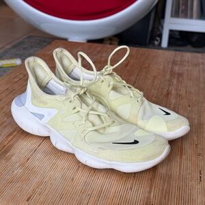 Nike Light Yellow and White Sneakers